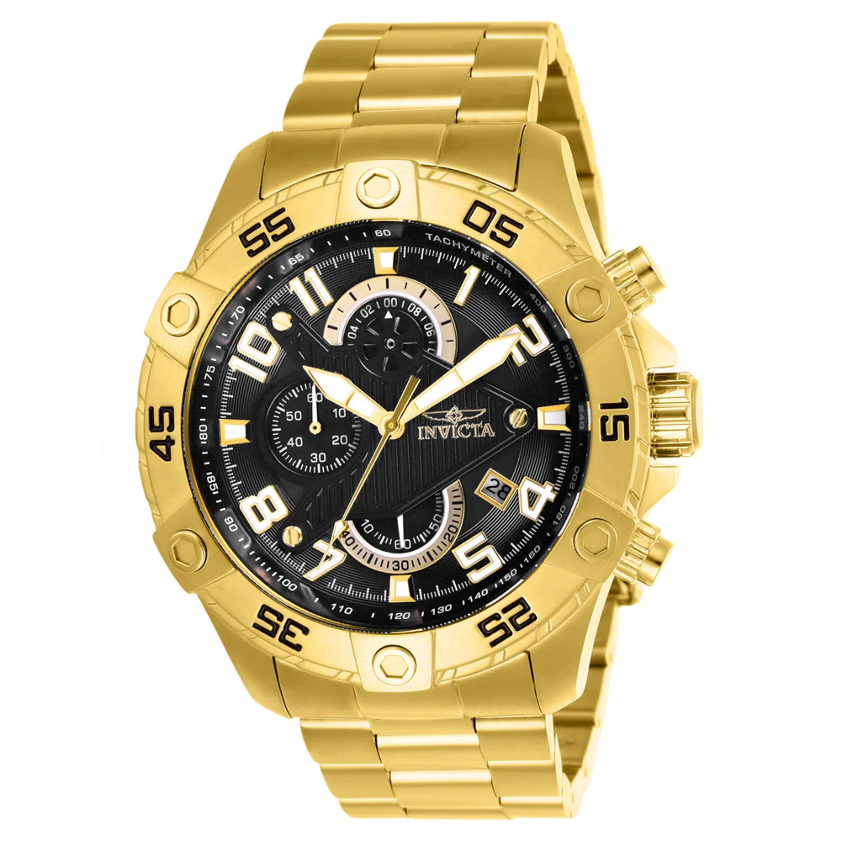Invicta Rally SCUBA Watch - 48mm, Gold (26097) 48 mm kol saati