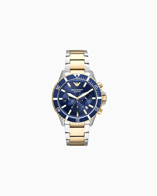 Emporio Armani World Explorer Chronograph Two-Tone Stainless Steel Watch AR11362 kol saati