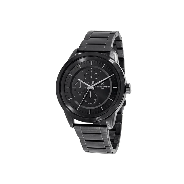 LES HALLES Black Dial black Multifunction Watch with Black Metal Link Strap CCP.5016 kol s