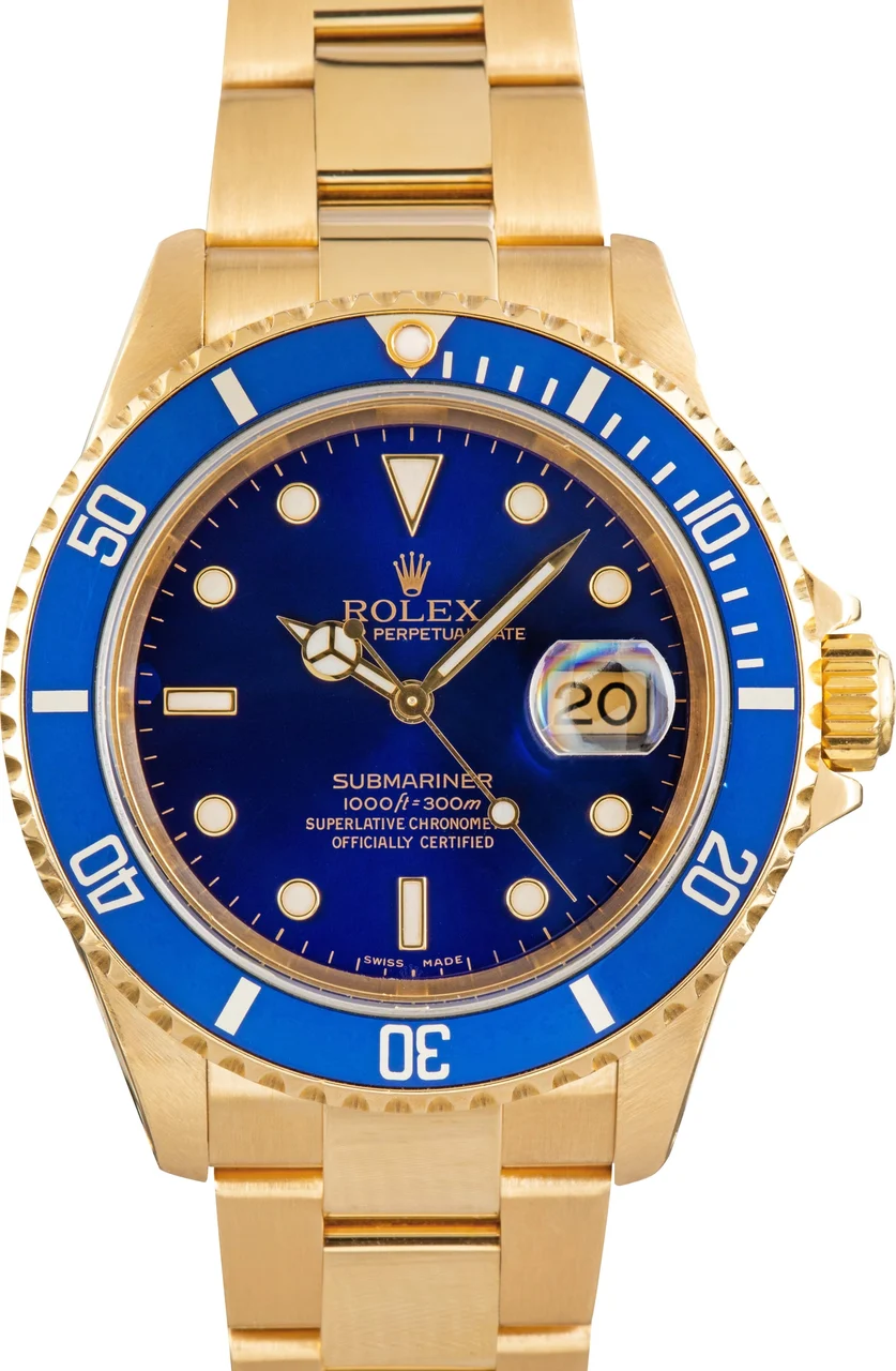 Rolex Submariner 16618 Champagne Serti Dial 40 mm kol saati