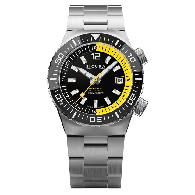 Sicura Hexa 400 Dive Watch with Black Dial #H400.SS.A.40ATM.01.SS kol saati