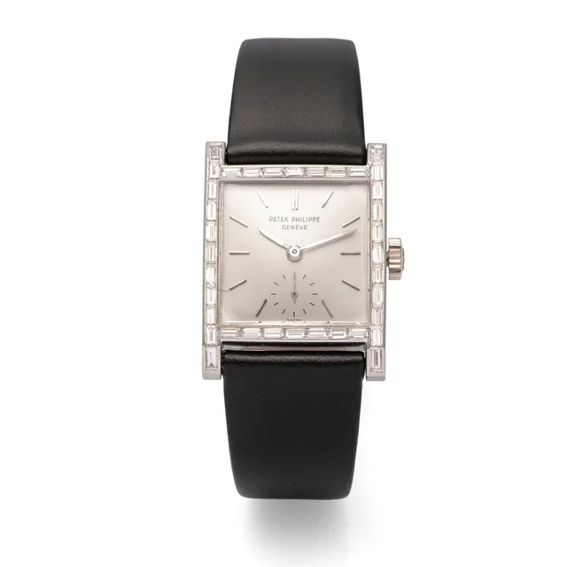 Patek Philippe PATEK PHILIPPE, REF. 2496, BAGUETTE DIAMOND BEZEL, PLATINUM kol saati