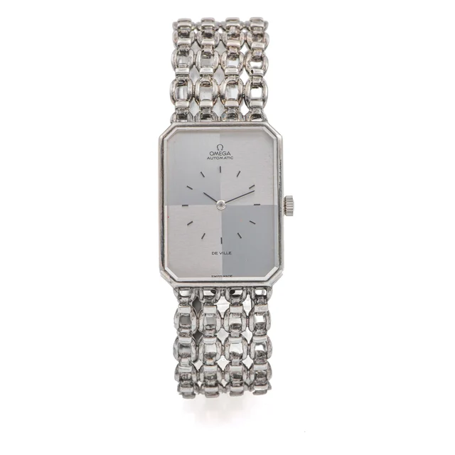 OMEGA Ref. 8400, self-winding, rectangular; “De Ville”; silver kol saati