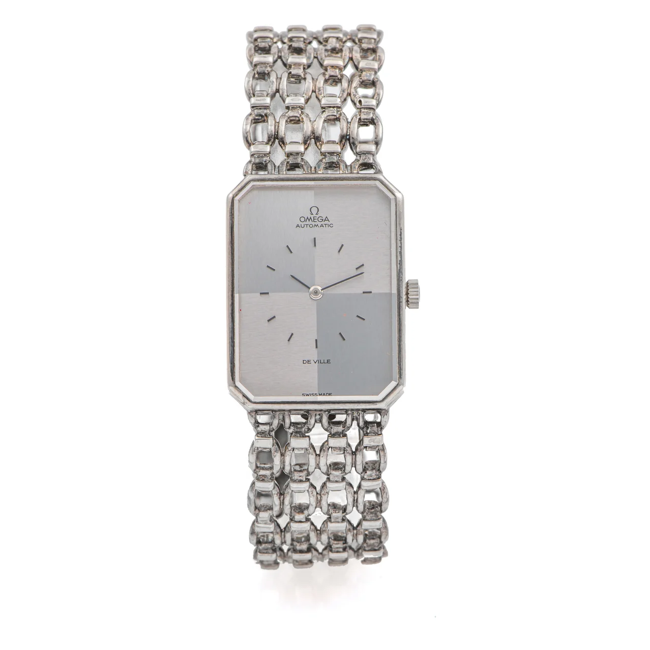 OMEGA Ref. 8400, self-winding, rectangular; “De Ville”; silver kol saati