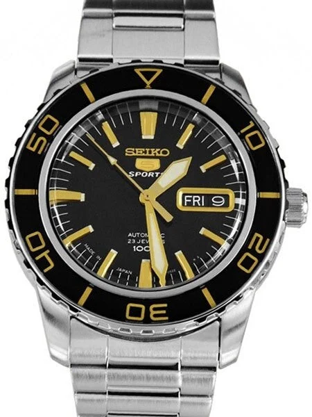 Seiko Sports 5, 23-Jewel Automatic Watch with Day and Date Window #SNZH57J1 41 mm kol saati