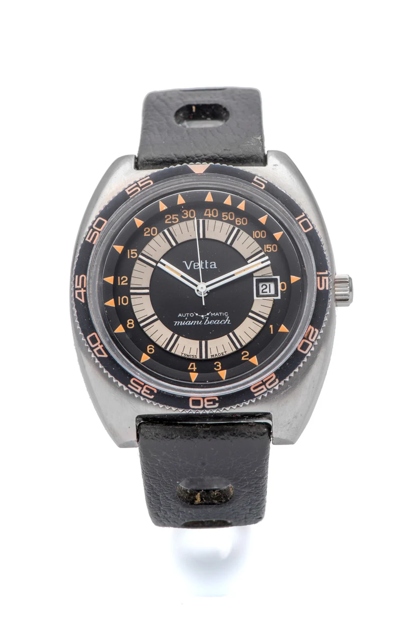 Vetta Ref. 86317, self-winding, diver’s, centre-seconds, date, black dial; “Miami Beach”; stainless steel kol saati