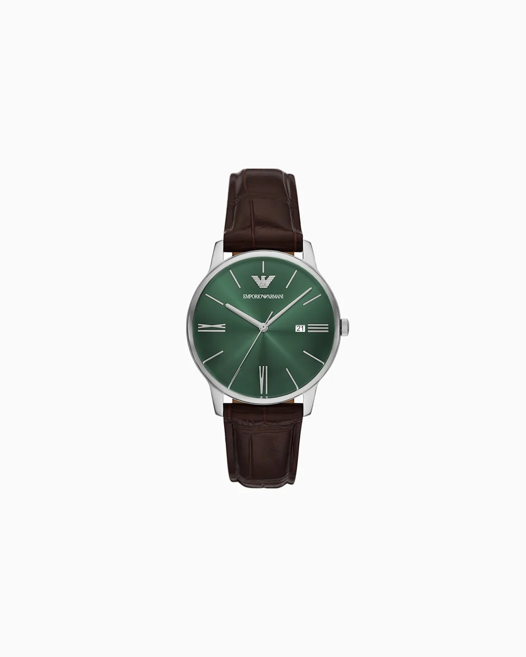 Emporio Armani Three-Hand Date Brown Leather Watch AR11672 39 mm kol saati