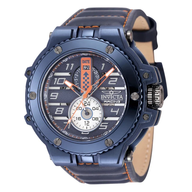 Invicta Racing Downforce Watch - 55.83mm. Orange. Blue (47382) kol saati