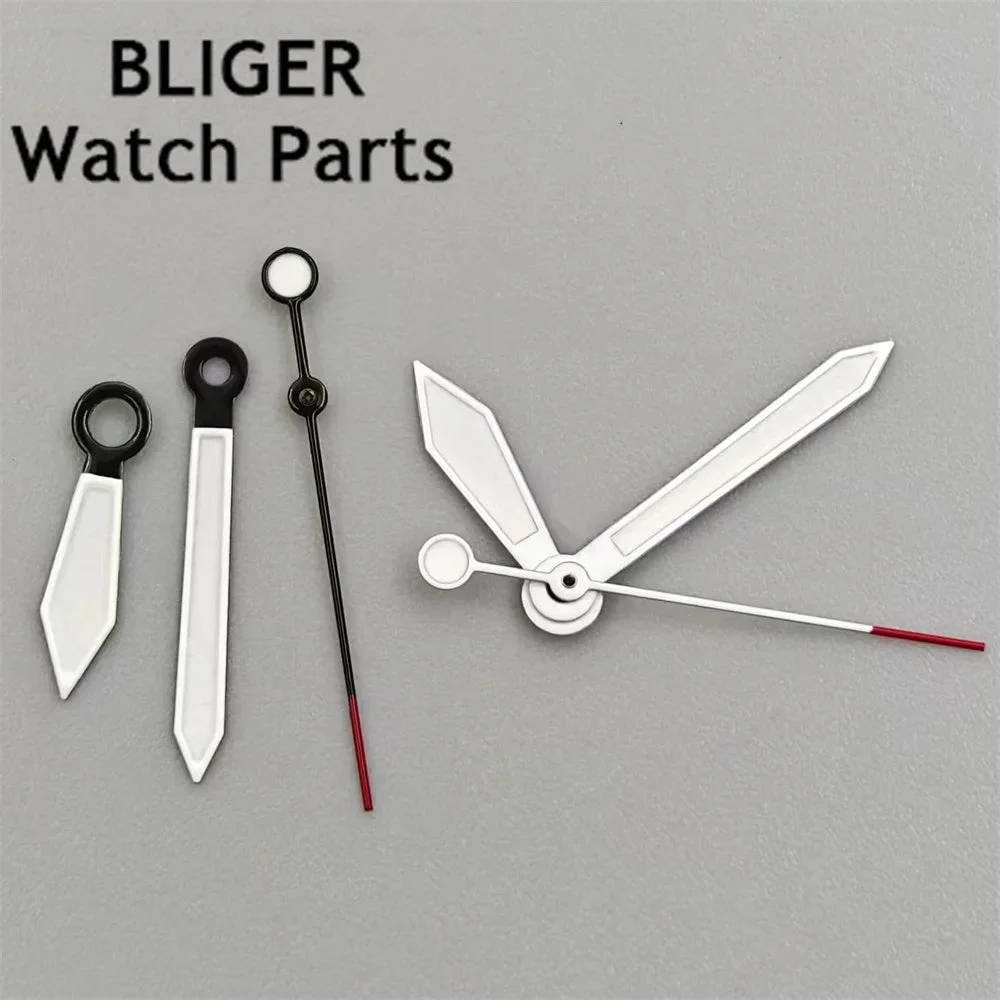 Tandorio BLIGER Watch Hands Black White Watch Hands C3 Green Luminous Fit NH35 NH36 NH38 Movement Pilot Watch Modification Accessories 1005008279348968-2 kol saati