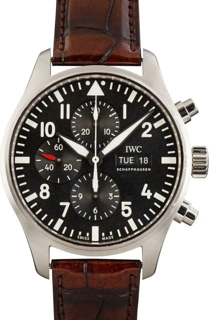 IWC Pilot’s Watch Chronograph IW377709 Black Chronograph Dial kol saati