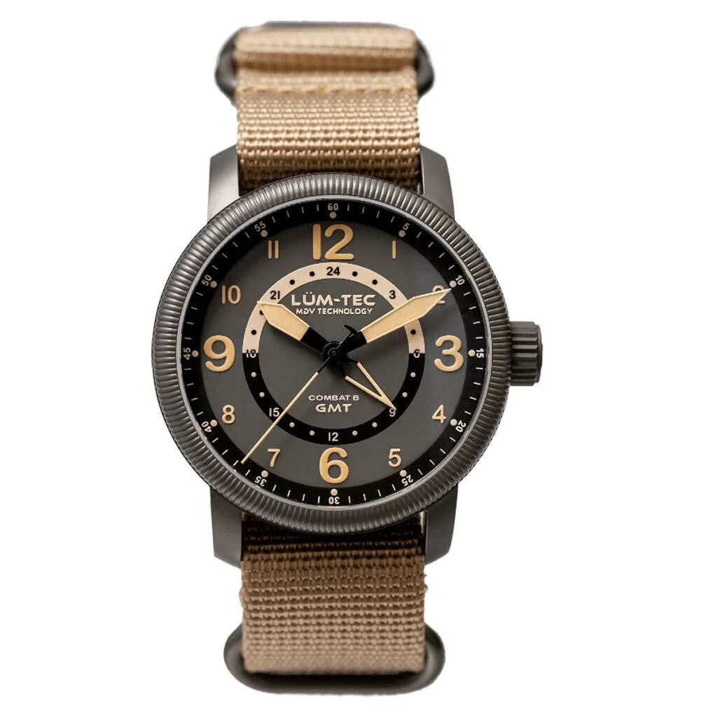 Lum Tec Lum-Tec Combat GMT Dual-Time Watch with a Curved Sapphire Crystal #Combat-B45 43 mm kol saati