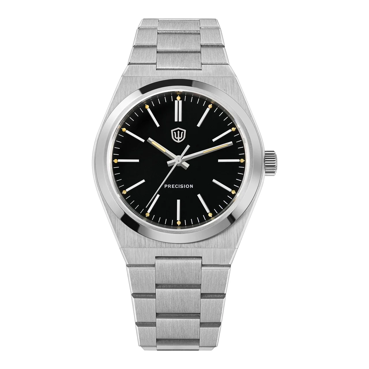 Cronos Watch Store Cronos Watch Store WD0012B-搪瓷黑面-三株钢带 44 mm kol saati