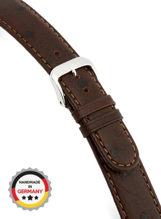 RIOS Grained Leather Durban - Mocha - Ostrich Grained 4807/RI kol saati
