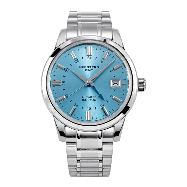 Sugess Seestern S446 GMT Watch Ice Blue Dial (Seiko NH34 GMT movement) seestern-s446-gmt-w