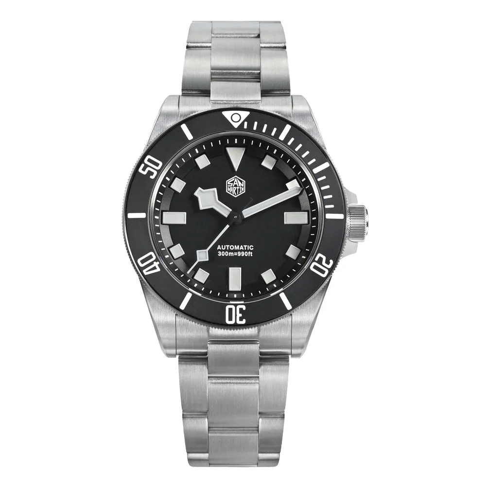 San Martin Watchdives x ST2130 Titanium 39mm Dive Watch SN0121TE 圣马丁-钛121TE- ST2130机芯-黑色-无日历 - 钛壳 - 39 mm kol saati