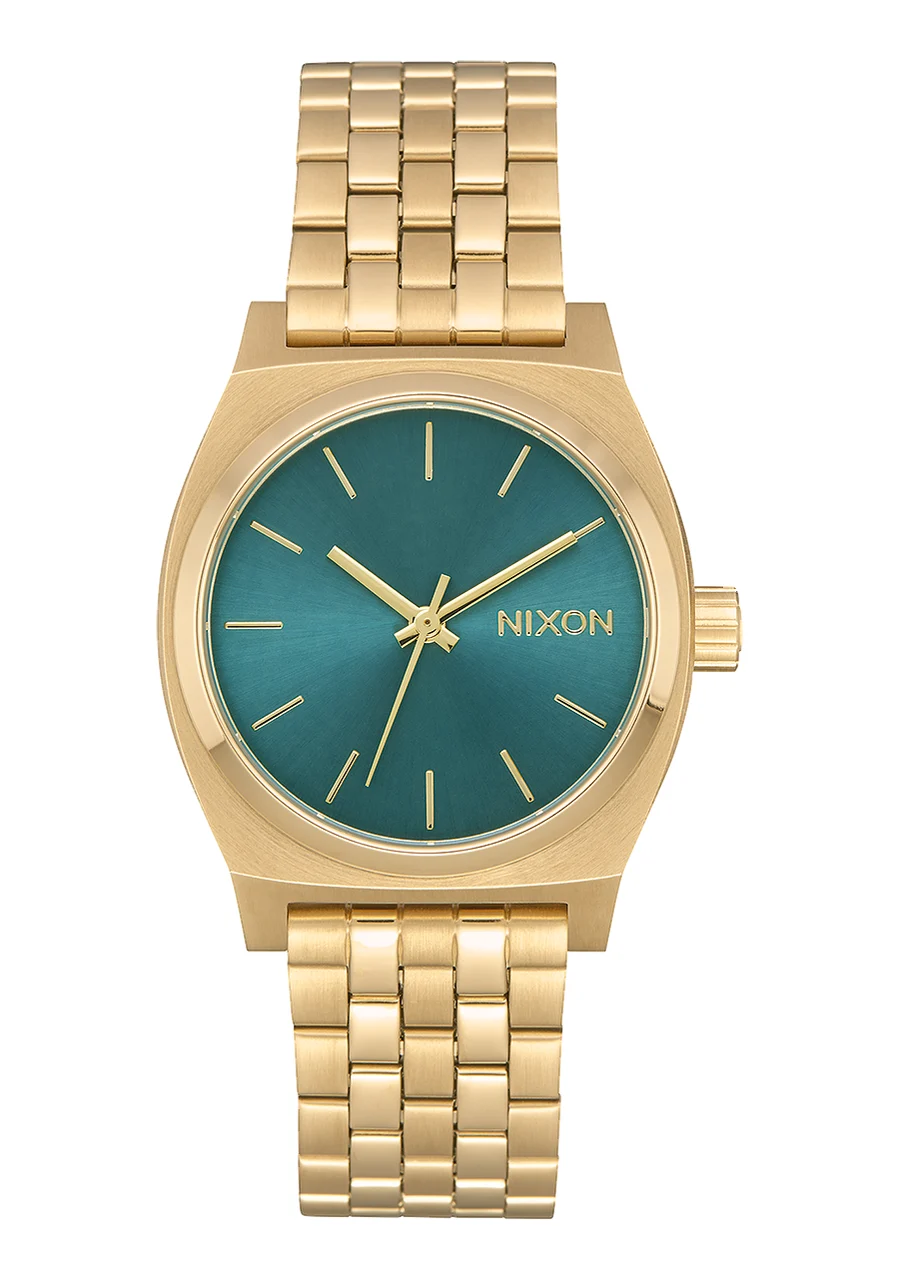 Nixon US Medium Time Teller - Light Gold / Turquoise A1130-2626-00 31 mm kol saati