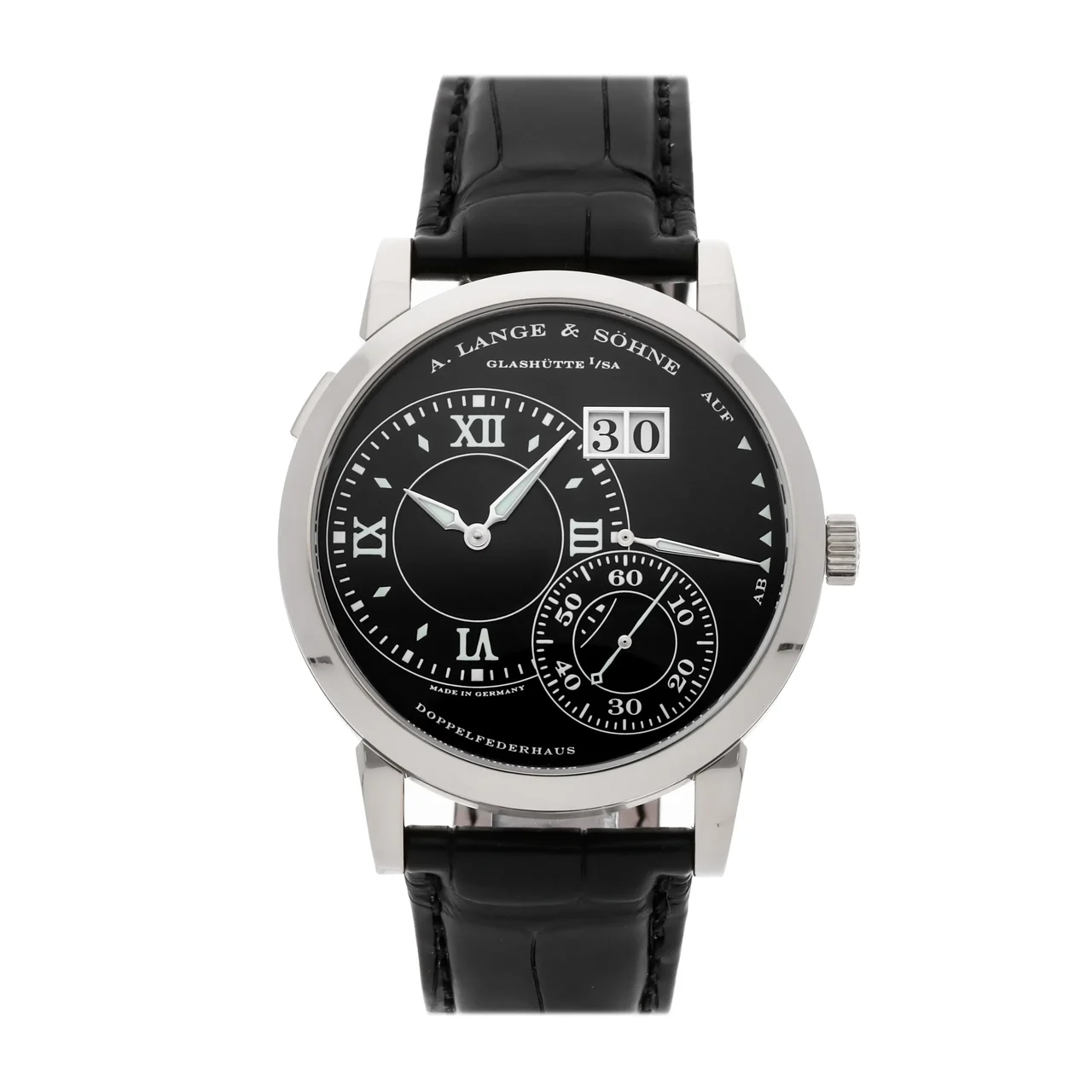 A. Lange & Sohne Lange & Söhne Lange 1 115.029 41MM White Gold Black Dial A. Lange & Söhne Lange 1 115.029 41MM White Gold Black Dial 41 mm kol saati