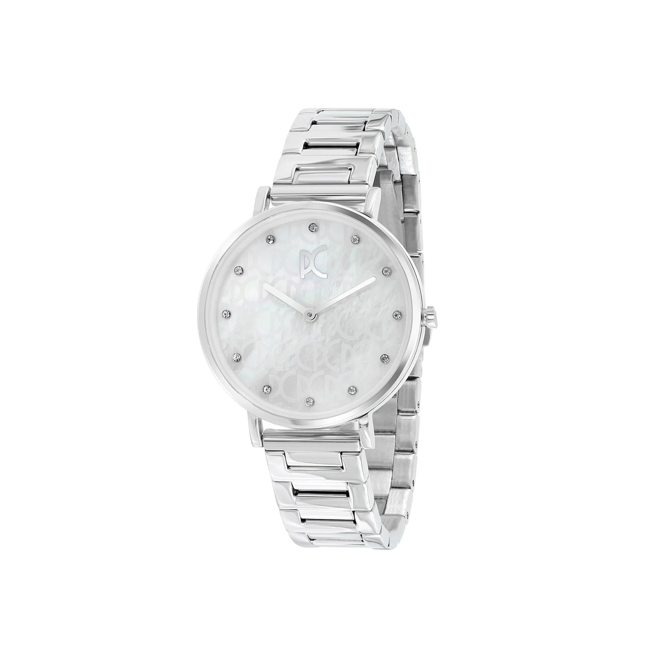 BONNE NOUVELLE WOMENS Bonne Nouvelle Mother of Pearl Look and PC Monogram Dial with Metal Links Strap CBN.3050 36 mm kol saati