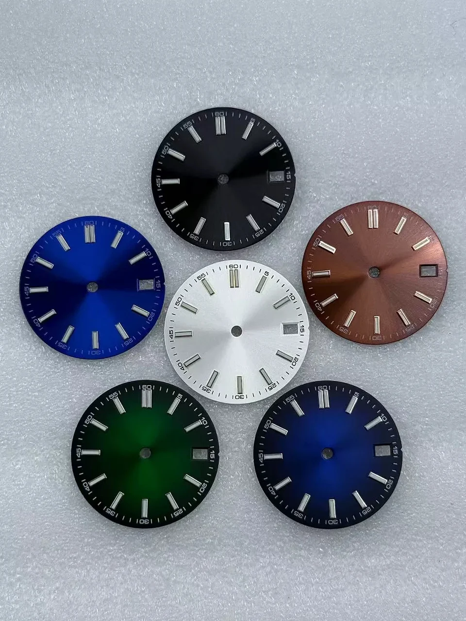Tandorio Watches double nail Dial with number minute mark Green luminous for NH35 movement 5807847591696 28.5 mm kol saati