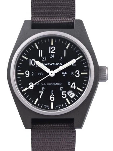 Marathon Swiss Made Quartz Military General Purpose Watch with Tritium Illumination #WW194015SG 34 mm kol saati
