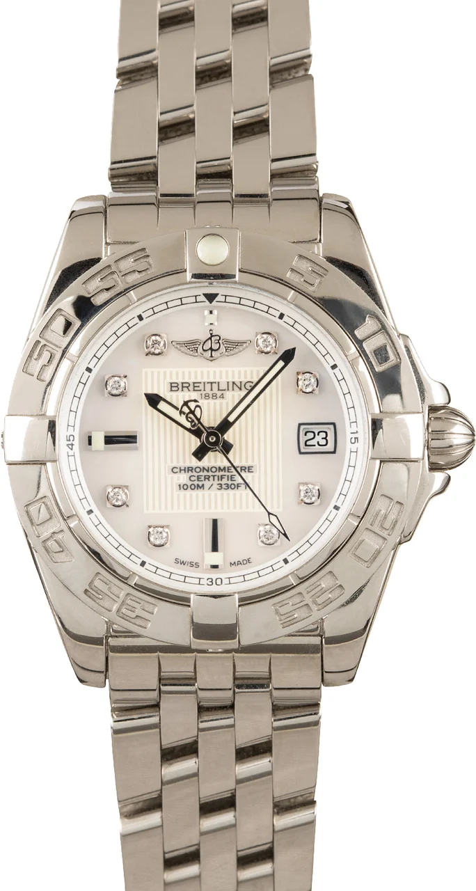 Breitling Galactic 32 Mother of Pearl Diamond Dial A71356L2/A708 32 mm kol saati