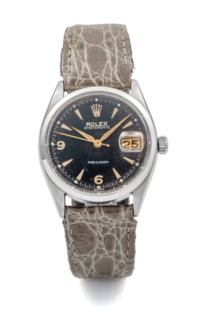 Rolex Ref. 6294, centre-seconds, date; “Oysterdate” “Precision”; stainless steel 34 mm kol saati