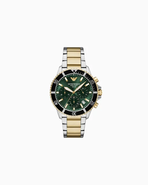 Emporio Armani World Explorer Solar-Powered Chronograph Two-Tone Stainless Steel Watch AR1