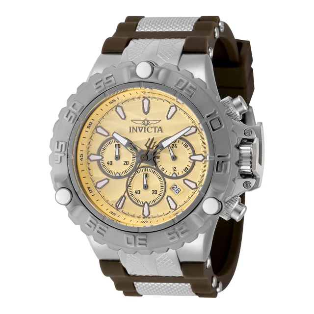 Invicta Subaqua Poseidon Watch - 55.4mm, Brown, Steel (48559) kol saati