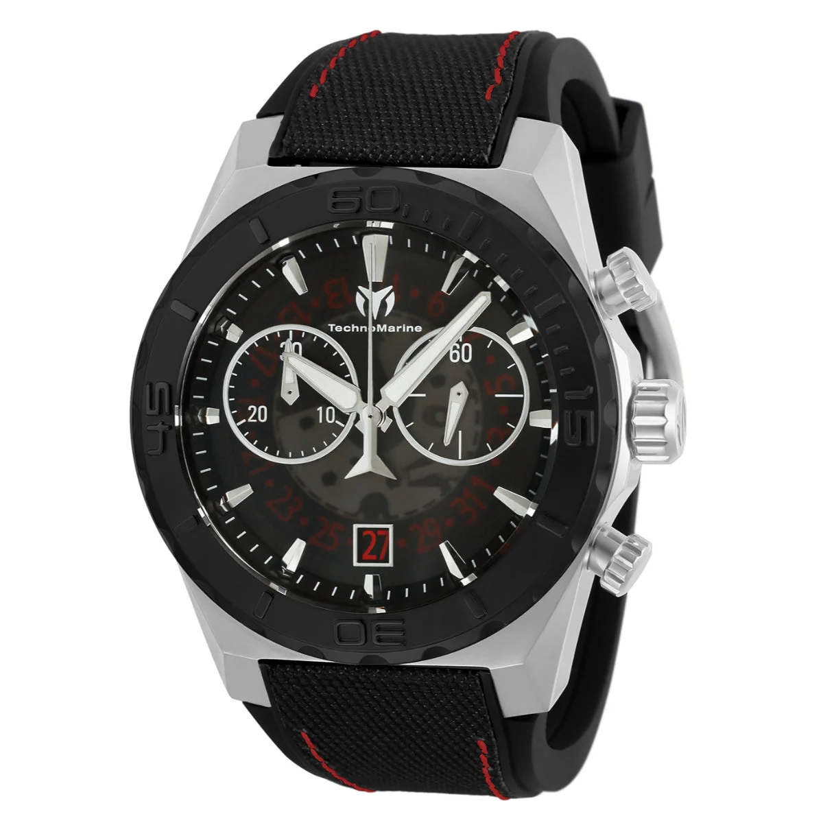 Invicta TechnoMarine Reef Shark Swiss Ronda Z50 Caliber Watch - 48mm, Black (TM-519006) 48 mm kol saati
