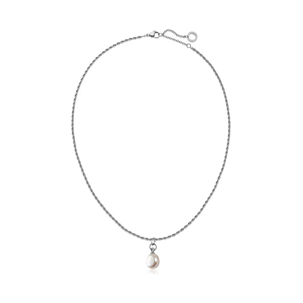 Default Set Solid Pearl Charm und Halskette Silber PH-JE-1350 kol saati