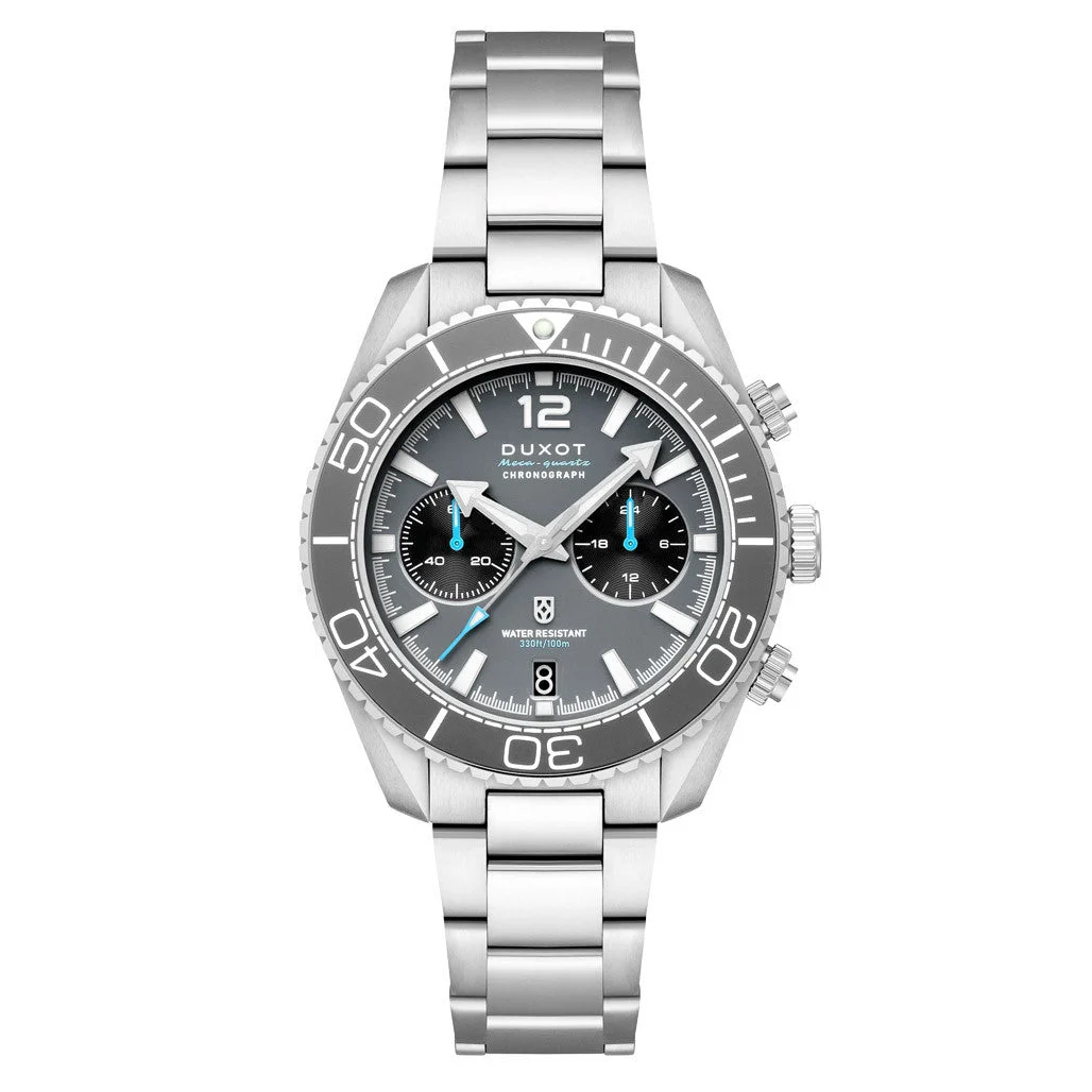 Duxot Tiburon Meca-Quartz Chronograph in Ash Grey #DX-2062-11 42 mm kol saati