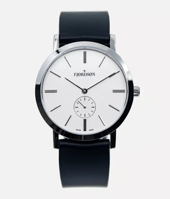 Fjordson #SLIM | White Dial With Black Rubber Strap - Watch #SLIM | White Dial With Black 