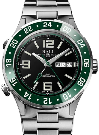Ball Watch Co. Roadmaster Marine GMT Green Ceramic - Ltd Ed 1000pcs Ref. DG3000A-S5C-BK DG3000A-S5C-BK/BALL/LE 40 mm kol saati