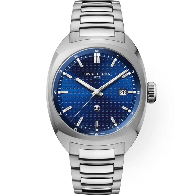 Favre Leuba Chief Date Blue Dial on Bracelet 00.20102.102.02.200 kol saati