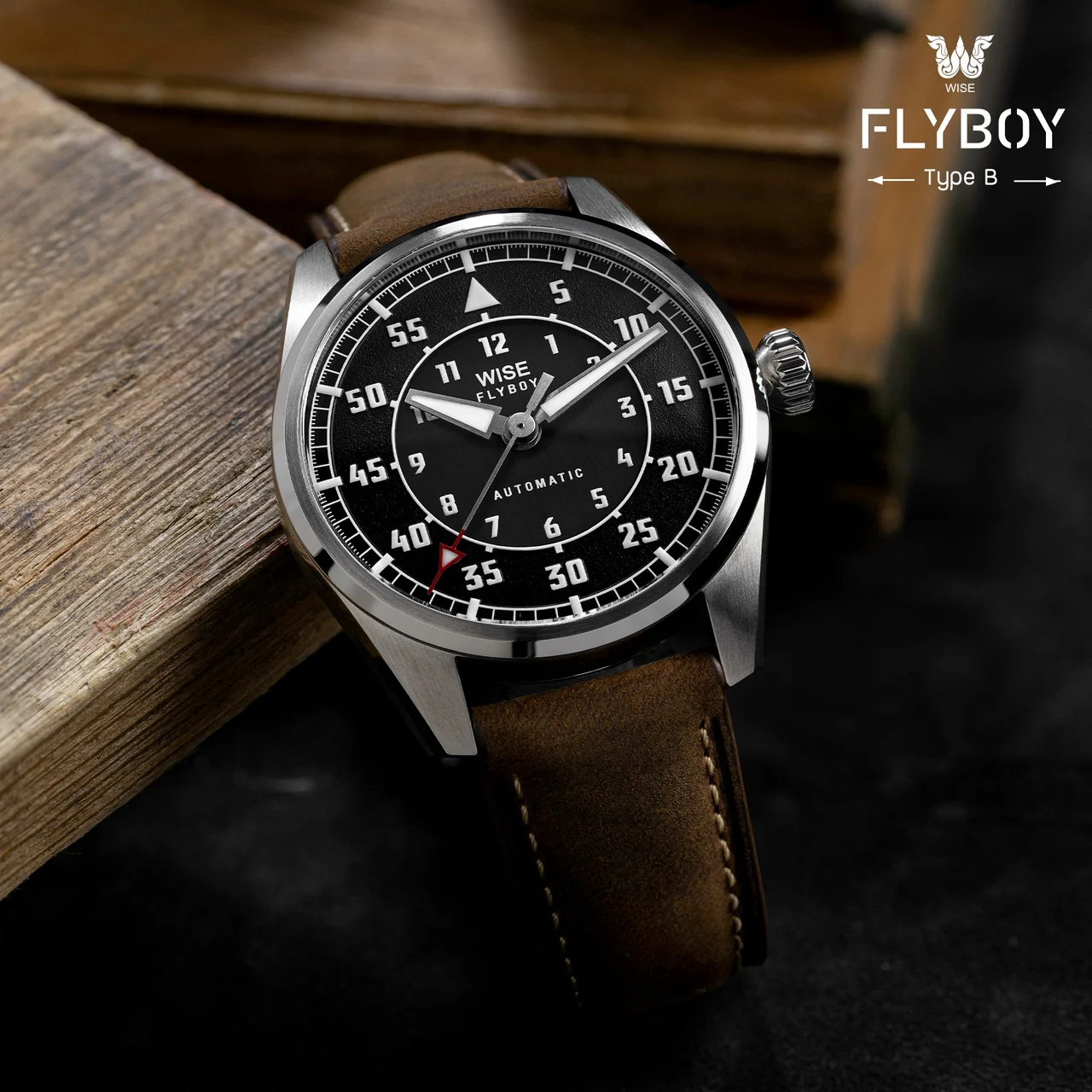 WISE FLYBOY FLB-10 Type B Stainless Steel 904L 40 mm kol saati