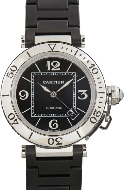 Cartier Pasha Seatimer Black Dial W31077U2 kol saati