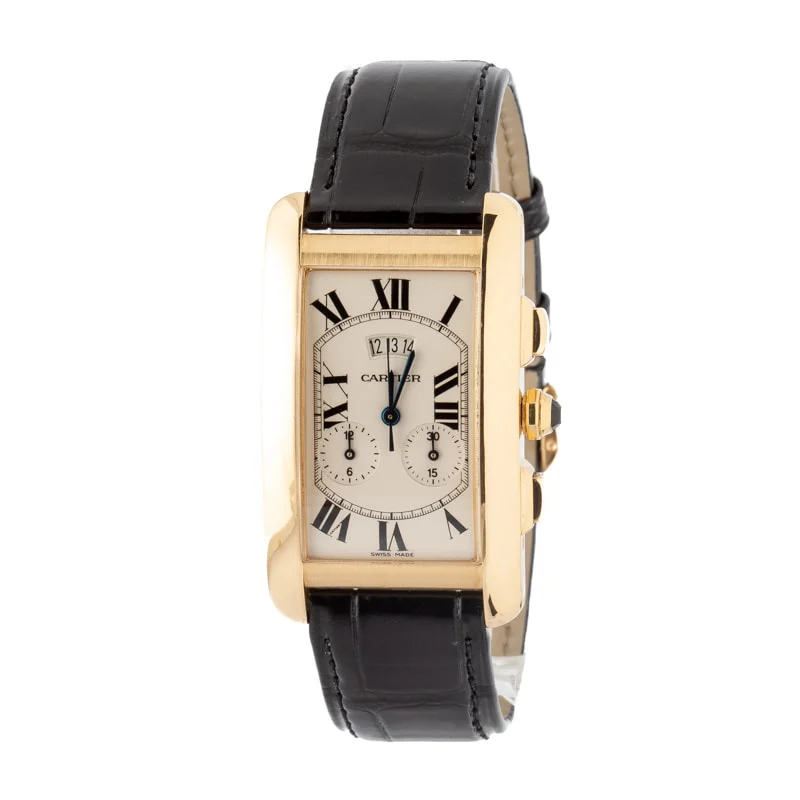 Cartier Tank Americaine W2605856 Yellow Gold 27 mm kol saati