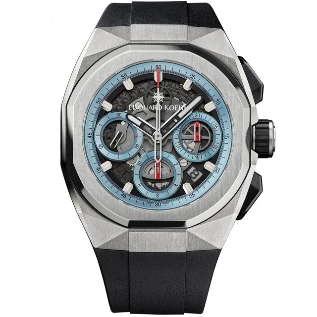 Edouard Koehn Tempus III Ice Blue Skeleton Chronograph EK-CHR10SRIB kol saati