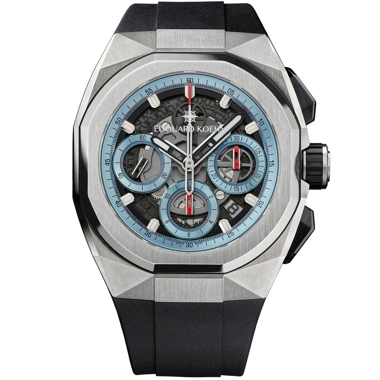 Edouard Koehn Tempus III Ice Blue Skeleton Chronograph EK-CHR10SRIB 41 mm kol saati