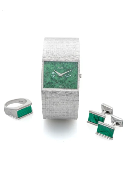 Piaget PIAGET, REF. 92110A6, MALACHITE WATCH, RING, CUFFLINKS, MADE FOR SAUDI ARABIA, WHIT