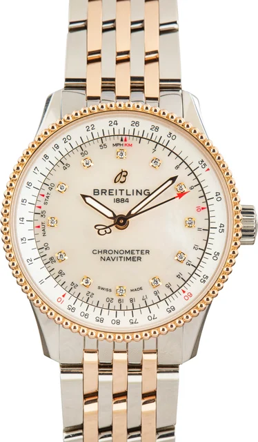 Breitling Navitimer Automatic 35 Steel & 18k Red Gold U17395211A1U1 kol saati
