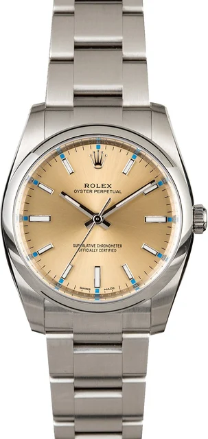 Rolex Oyster Perpetual 114200 Champagne Dial 114200CSO kol saati