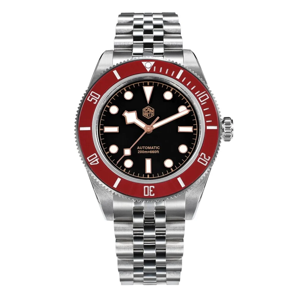 San Martin Automatic Watch SN0128 军魂-SN0128- 粉面-五铢- 1040 40 mm kol saati