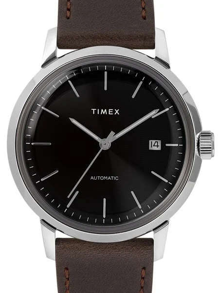 Timex Marlin 21-Jewel Automatic Watch with Black Dial #TW2T23000ZV 40 mm kol saati
