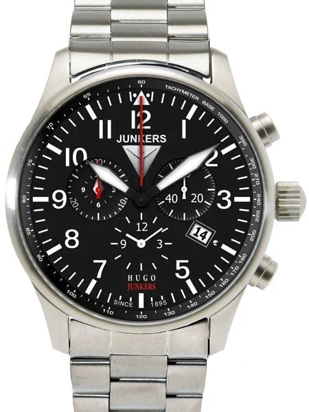 Junkers Years Hugo Chronograph Alarm Watch with Bracelet #6684M-2 kol saati