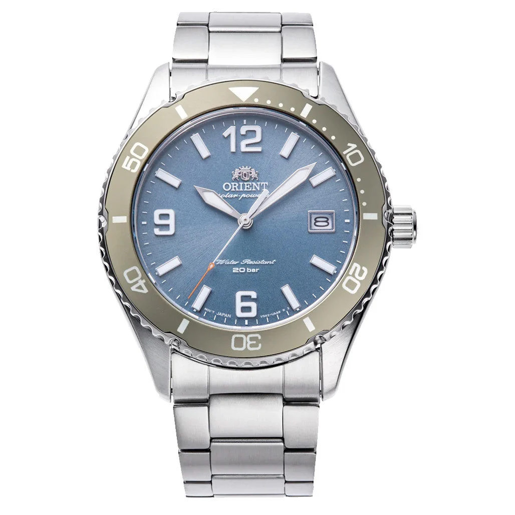 Orient Solar Quartz Diver Watch with Blue Sunburst Dial #RA-WJ0002L10B 40 mm kol saati