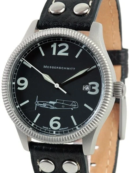 Messerschmitt Sand Blasted Case with Coin Edge Bezel #ME109-41S kol saati