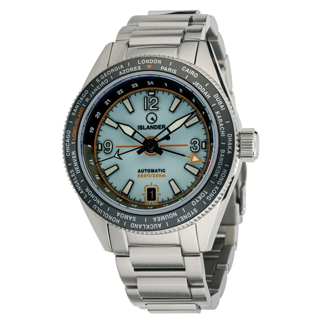 Islander Calabro GMT World Time Watch with Full Lume Dial #ISL-244 kol saati