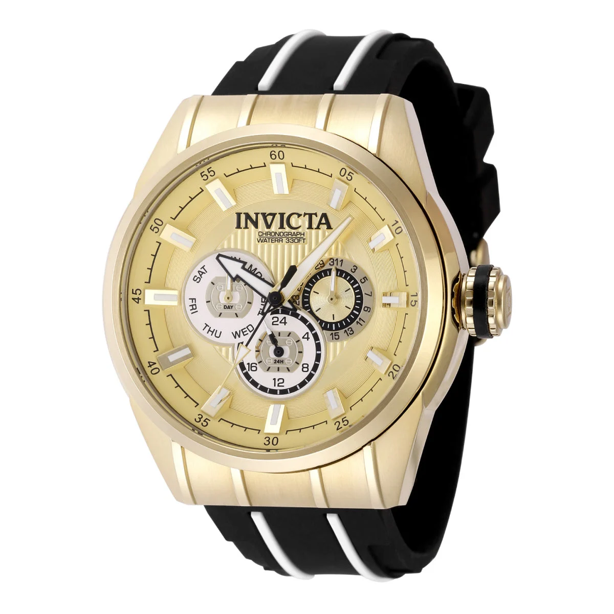 Invicta Speedway Quartz Chronograph Gold, White Dial Watch (ZG-49056) kol saati