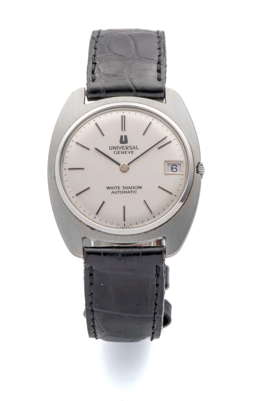 Universal Ref. 867103, ultra-thin self-winding, date; “White Shadow”; stainless steel kol saati
